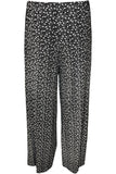 Black White Plus Size Floral Print Trousers Pants For Women 16-18 - Dropwear