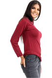 Plus Size Turtle Neck Long Sleeve Top For Women  - Dropwear