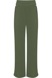 Wine Plus Button Embellished Pocket Palazzo Trousers For Women 18 - Dropwear