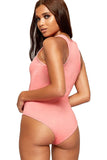 Dark Grey Solid Round Neck Fitted Tank Bodysuits - Basics For Women 8-10 - Dropwear