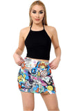 Blue Tartan Printed Mini Bodycon Short Skirt For Women 8-10 - Dropwear