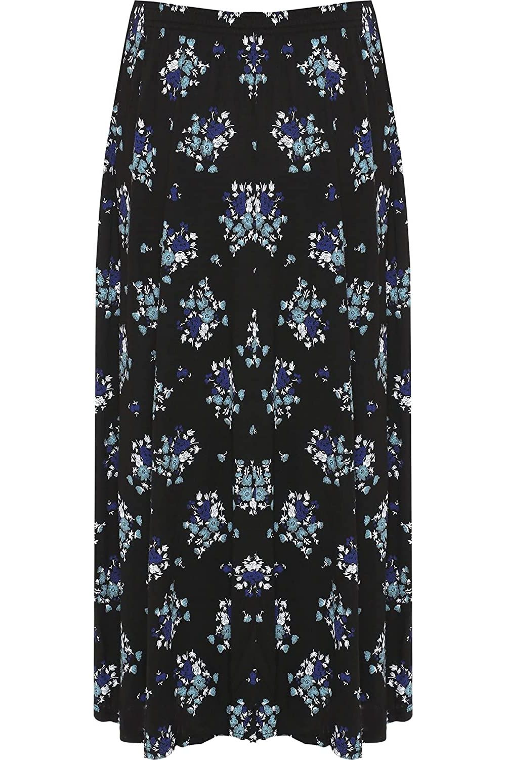 Teal Floral Teal Floral Midi Skirt For Women 8-10 - Dropwear