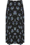 Teal Floral Teal Floral Midi Skirt For Women 8-10 - Dropwear
