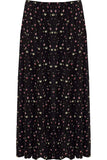 Plus Size Yellow Floral Print Midi Skirt For Women  - Dropwear