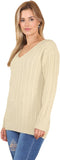 Plus Size Cable Knitted Sweater Top For Women  - Dropwear