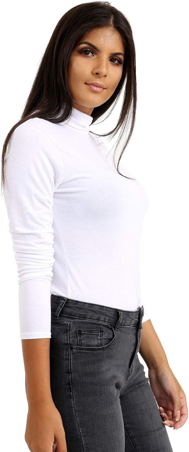 Navy Blue Turtle Neck Long Sleeve Top For Women 8-10 - Dropwear