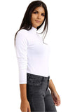 Grey Plus Size Turtle Neck Long Sleeve Top For Women 16-18 - Dropwear