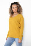 Stone Plus Size Cable Knitted Sweater Top For Women 20-22 - Dropwear
