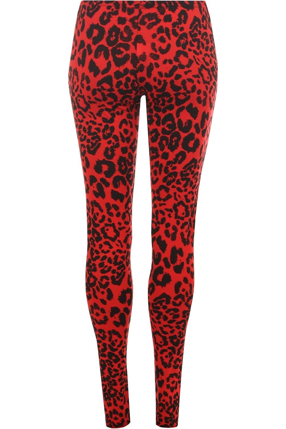 Red Leopard Print Leggings For Women  - Dropwear