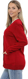 Pink Women Knitted Plain Cardigan For Women 8-10 - Dropwear