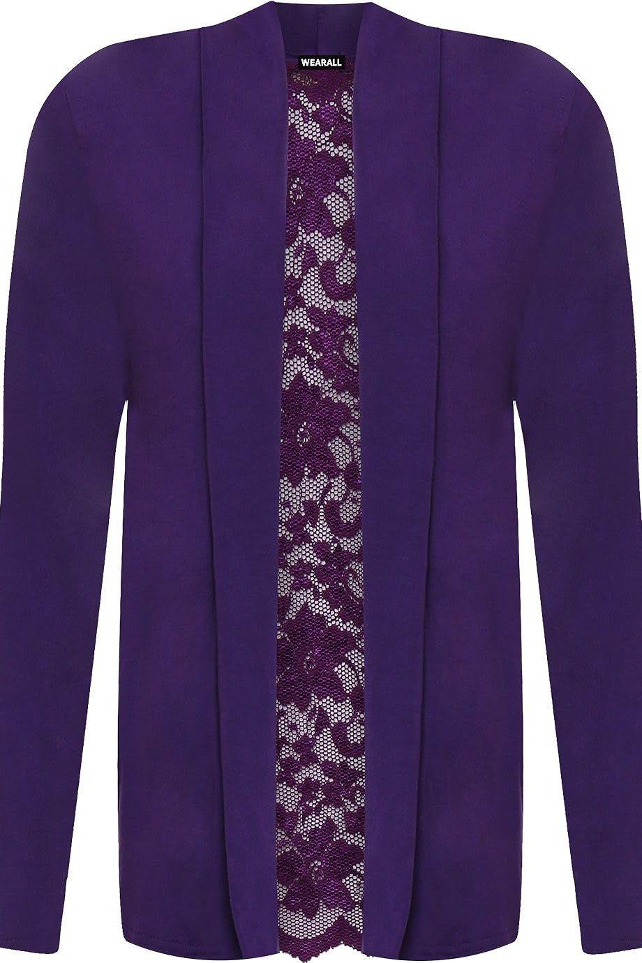 Red Floral Lace Back Cardigan Open Top For Women 22-24 - Dropwear