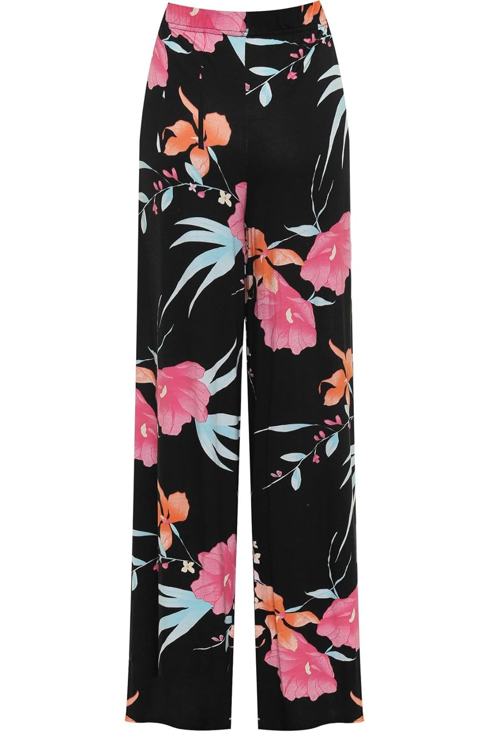 Cerise Aqua Floral Print Palazzo Trouser For Women  - Dropwear