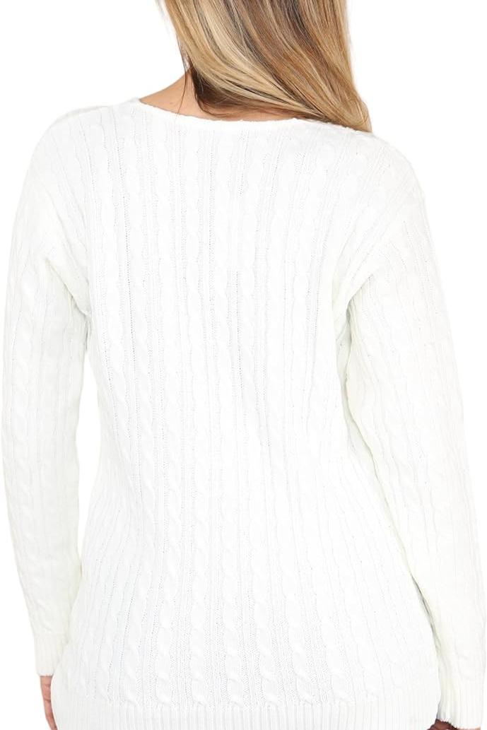 Yellow Plus Size Cable Knitted Sweater Top For Women 18-20 - Dropwear