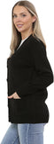 Green Women Knitted Plain Cardigan For Women 16-18 - Dropwear