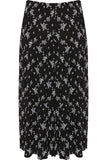 Plus Size Floral Leafy Print Midi Skirt For Women  - Dropwear