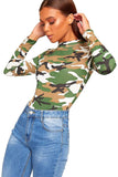 Camouflage Plus Size Long Sleeve Bodysuit Turtle Neck Army For Women 20-22 - Dropwear