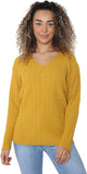 Cable Knitted V-Neck Sweater Top For Women  - Dropwear