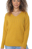 Sky Blue Plus Size Cable Knitted Sweater Top For Women 20-22 - Dropwear
