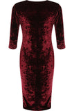 Black Plus Size Crushed Velour Velvet Bodycon Dress For Women 18 - Dropwear