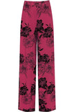 Green Plus Size Flower Floral Print Wide Leg Palazzo Trouser For Women 24-26 - Dropwear