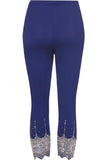 White Plus Size Scallop Edge Sequin Leggings For Women 16-18 - Dropwear