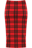 Tartan Check Print Midi Skirt For Women  - Dropwear