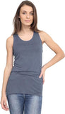 Light Grey Racer Back Bodycon Vest Top For Women 12-14 - Dropwear