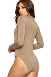 Black Unity Solid Stand Collar turtleneck Bodysuits For Women 12-14 - Dropwear