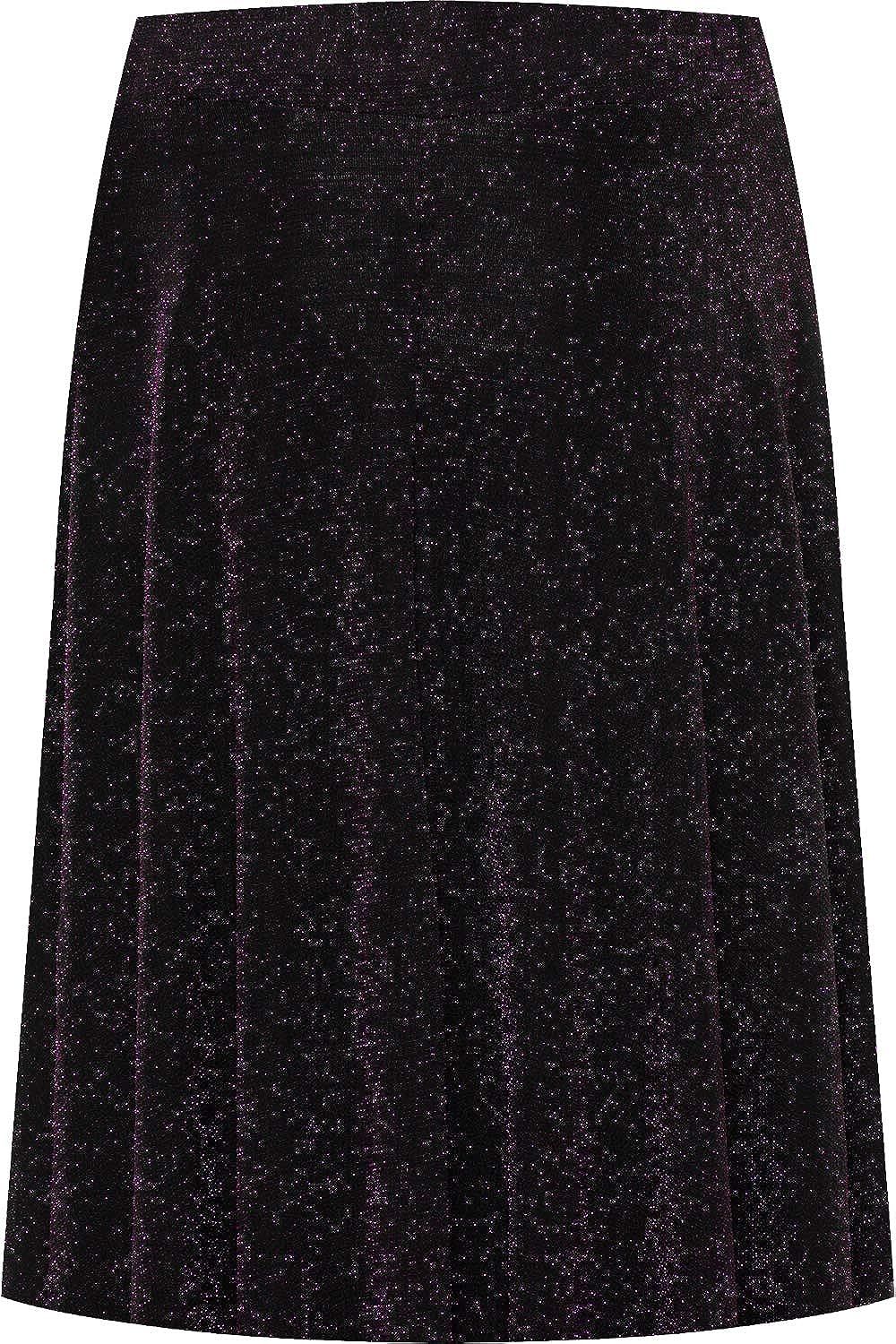 Blue Lurex Glitter Sparkle Flared Swing Skirt For Women 26-28 - Dropwear