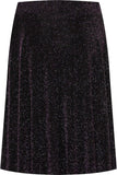 Blue Lurex Glitter Sparkle Flared Swing Skirt For Women 26-28 - Dropwear