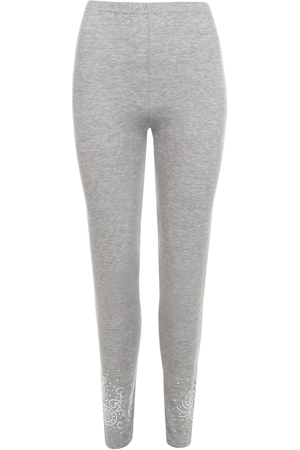 Purple Plus Size Foil Printed Leggings For Women 20-22 - Dropwear