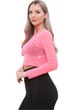 White Sheer Mesh Long Sleeve Crop Top For Women 12-14 - Dropwear