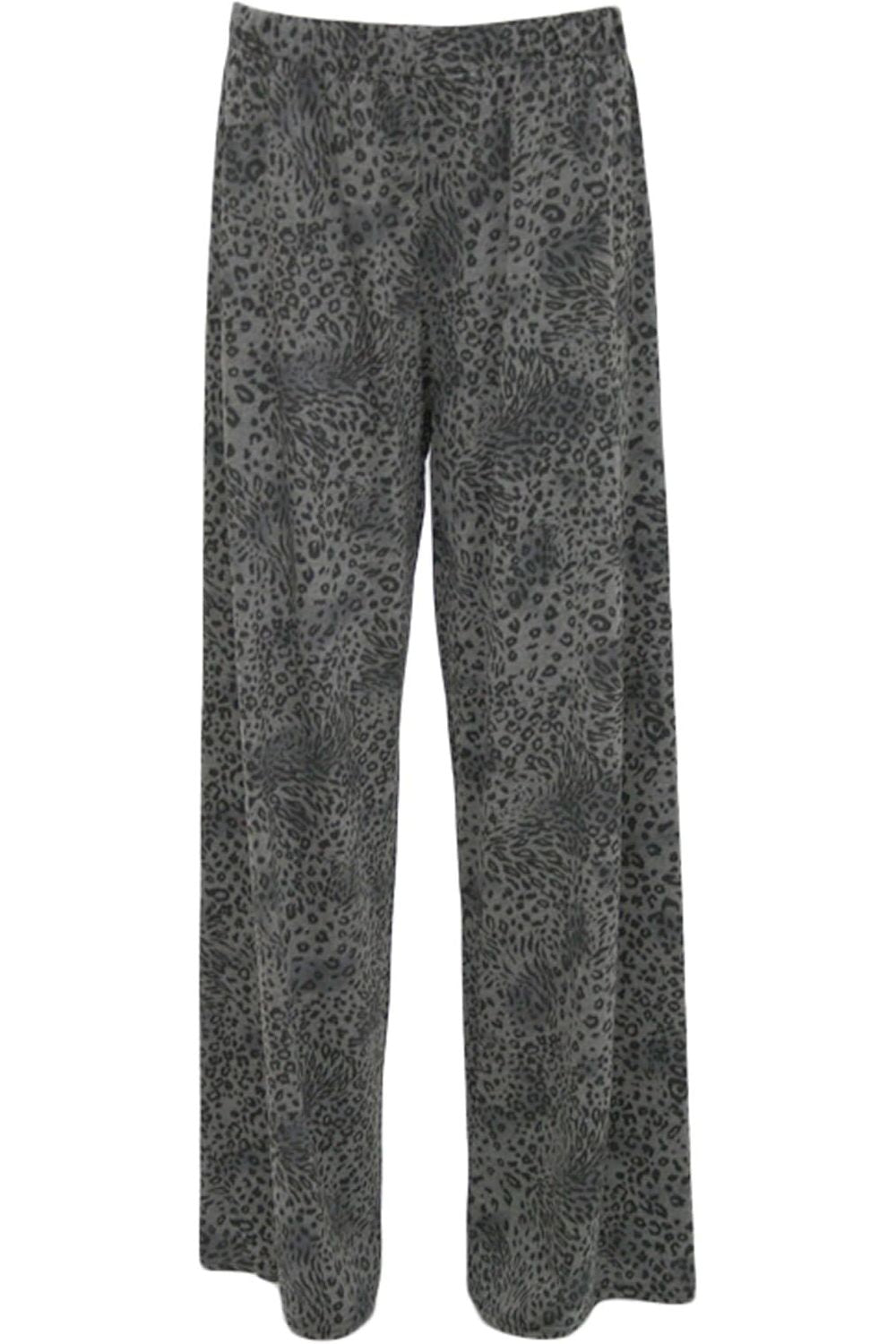 Dark Grey Animal Print Palazzo Trouser For Women  - Dropwear