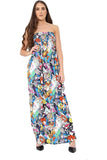 Comic Plus Size Comic Print Strapless Sheering Maxi For Women 16-18 - Dropwear