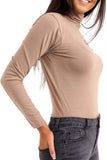 Rust Turtle Neck Long Sleeve Top For Women 8-10 - Dropwear