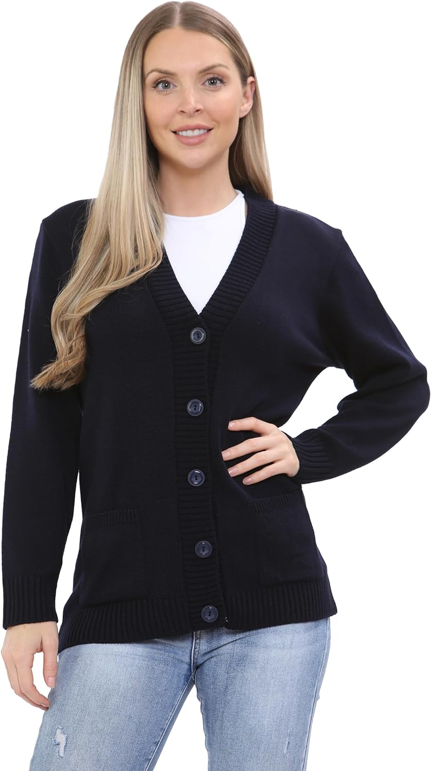 Green Women Knitted Plain Cardigan For Women 8-10 - Dropwear