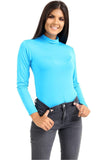 Turtle Neck Long Sleeve Top For Women  - Dropwear