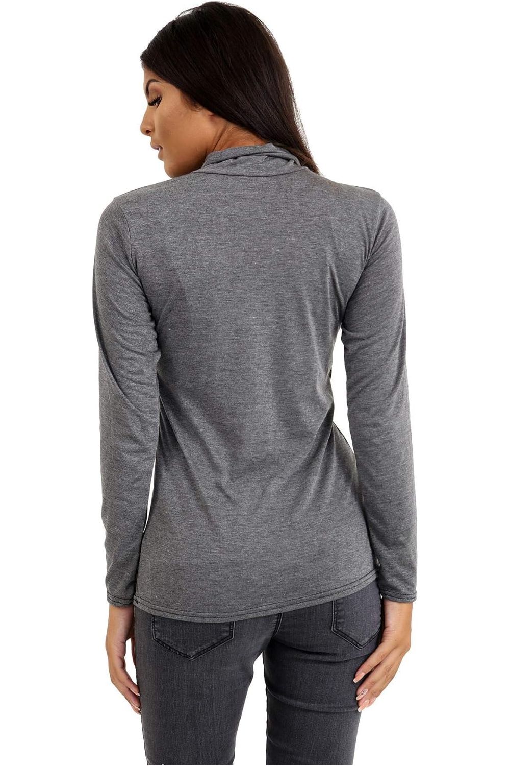 Mocha Turtle Neck Long Sleeve Top For Women 8-10 - Dropwear