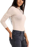 Turtle Neck Long Sleeve Top For Women  - Dropwear