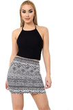 Comic Printed Mini Bodycon Short Skirt For Women 8-10 - Dropwear