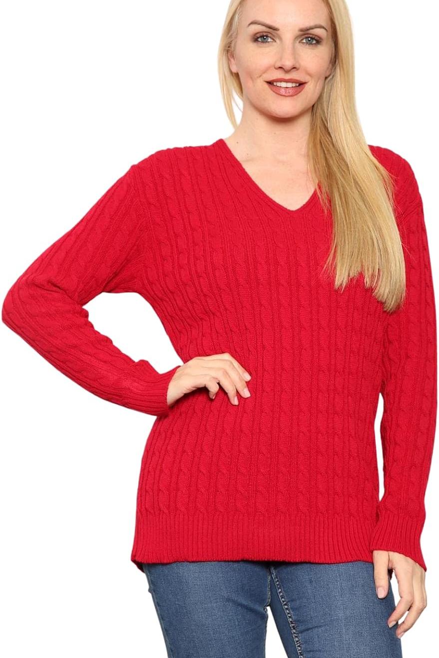 Mustard Plus Size Cable Knitted Sweater Top For Women 16-18 - Dropwear