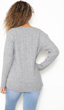 Plus Size Cable Knitted Sweater Top For Women  - Dropwear