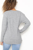 Cable Knitted V-Neck Sweater Top For Women  - Dropwear