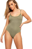 Light Grey BASICS Solid Scoop Neck Bodysuit For Women 8-10 - Dropwear