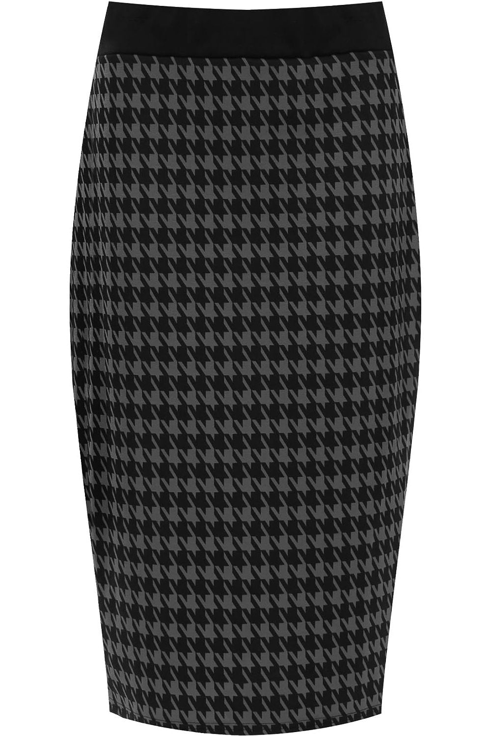 Plus Size Midi Skirt Dogtooth For Women  - Dropwear