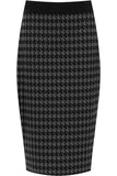 Plus Size Midi Skirt Dogtooth For Women  - Dropwear