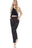 Multi Doted Black Multi Doted Black Print Full Length Trouser For Women 14 - Dropwear