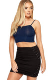 Neon Green Bralet Crop Stretch Vest Top For Women 8-10 - Dropwear
