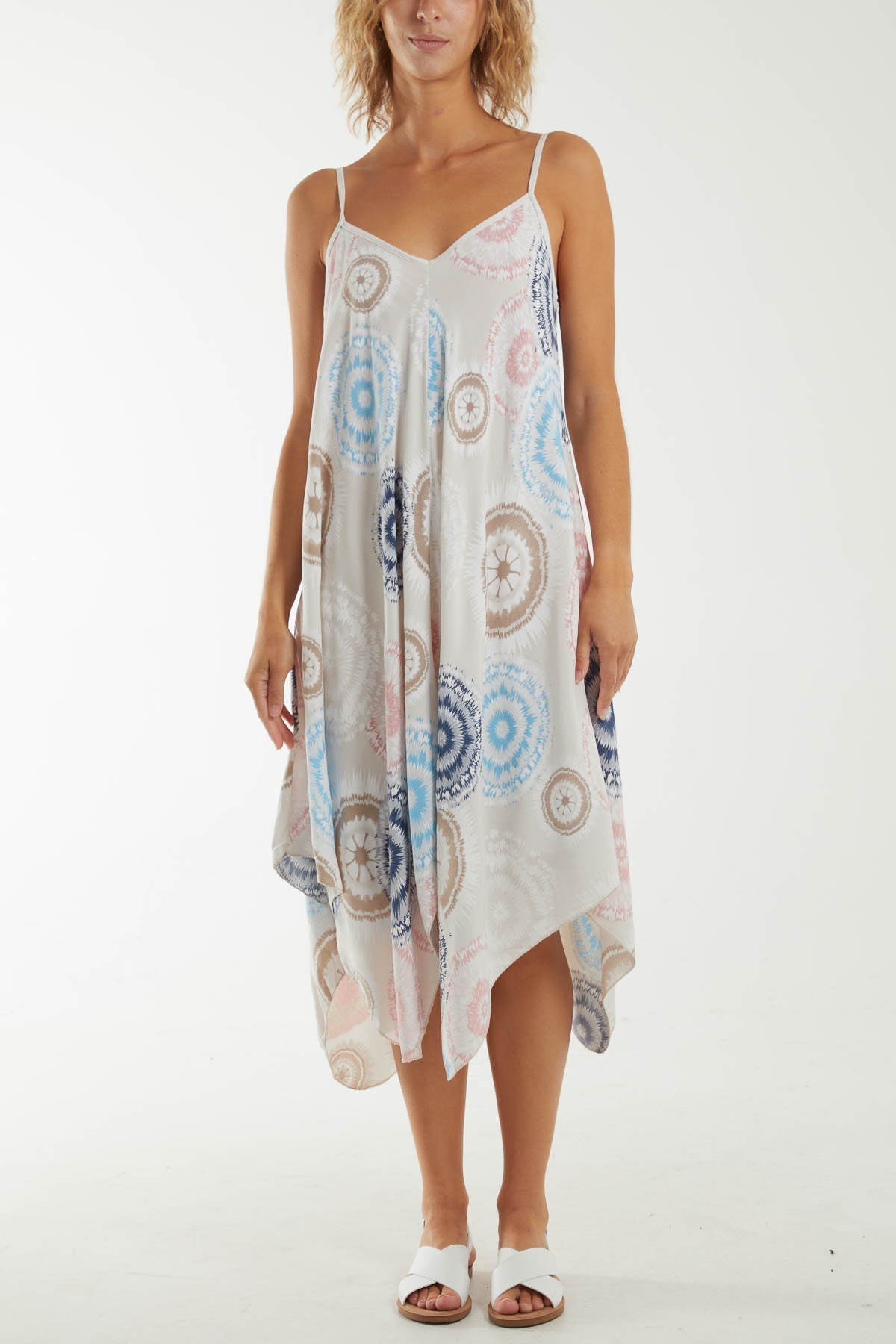 Kaleidoscope Hanky Hem Cami Dress For Women  - Dropwear