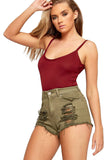 BASICS Solid Scoop Neck Bodysuit For Women  - Dropwear